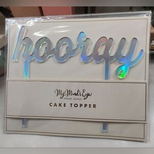 Hooray Cake Topper - Iridescent